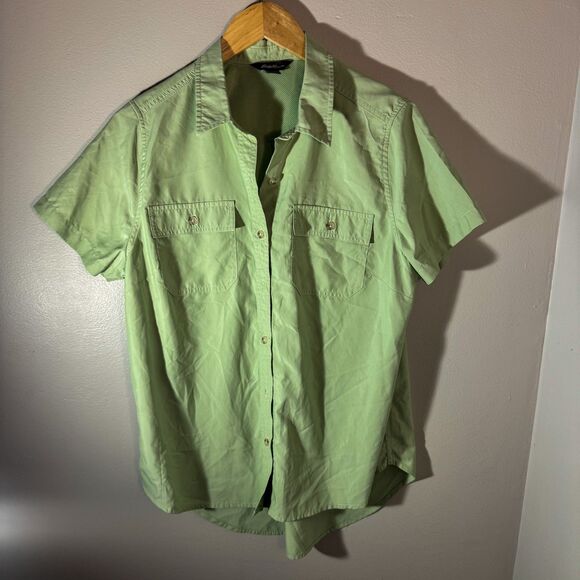 Eddie Bauer Women's Light Green Utility Shirt - Picture 1 of 5